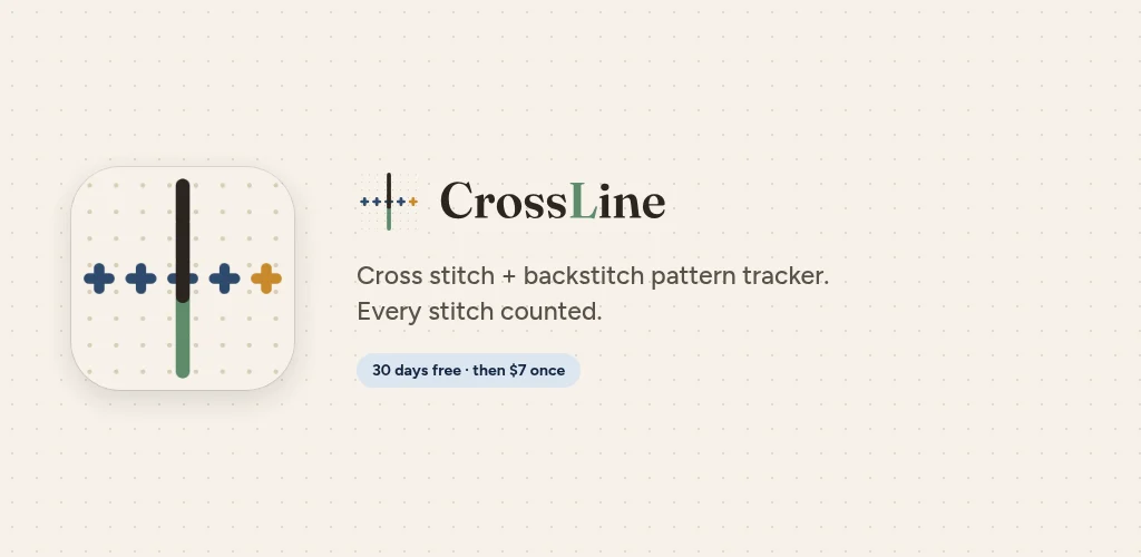 CrossLine feature graphic showing a stitched chart on a phone